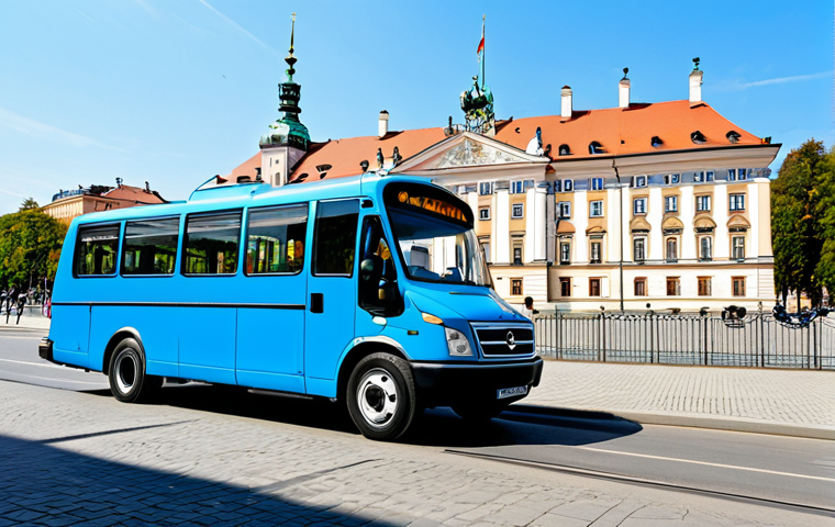 타요 주요 캐릭터 - Tayo the Little Bus in Warsaw**
"Tayo, the little blue bus, driving past the Royal Castle in Warsaw...